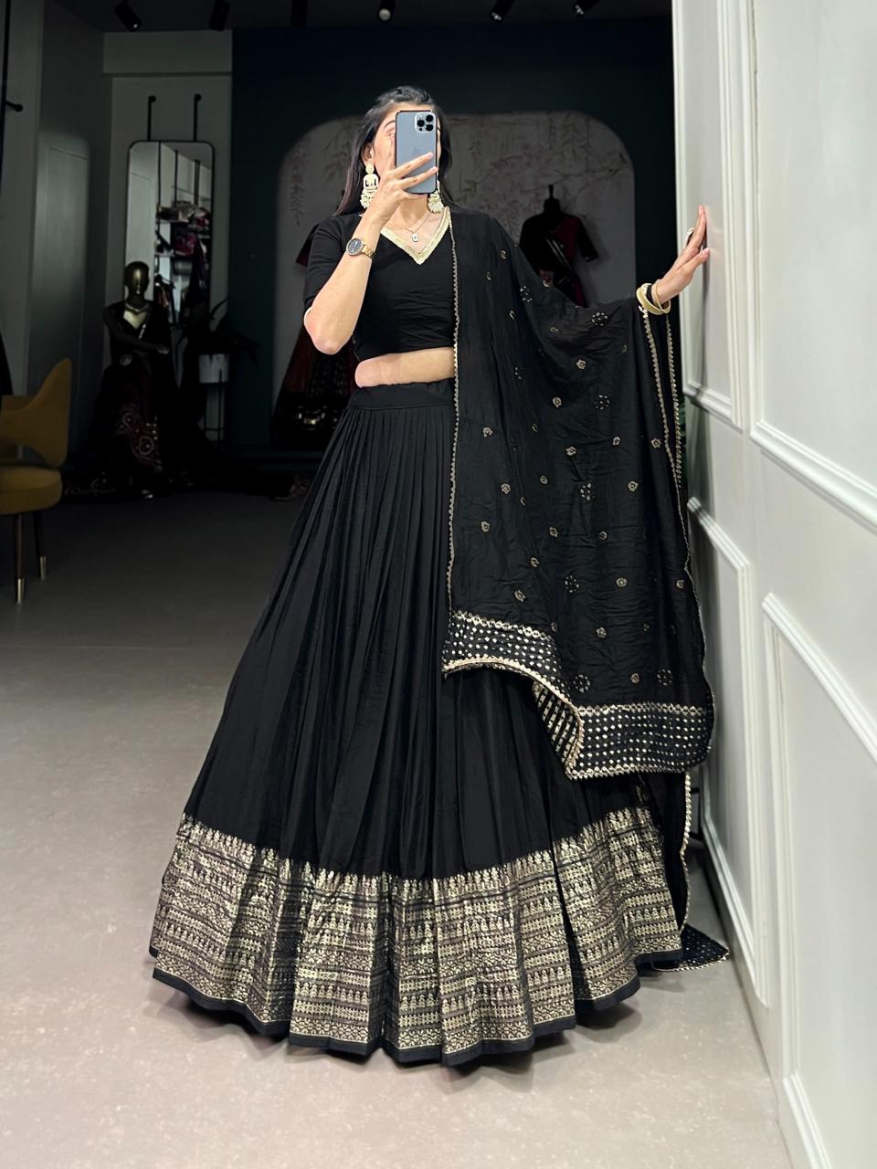 permium black Bridal lehenga choli market
